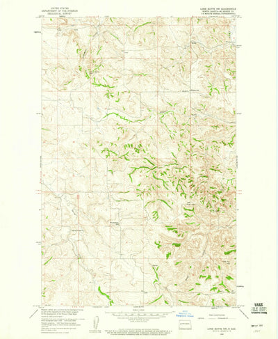 United States Geological Survey Lone Butte NW, ND (1959, 24000-Scale) digital map