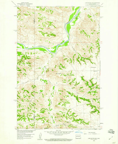 United States Geological Survey Lone Butte SE, ND (1958, 24000-Scale) digital map