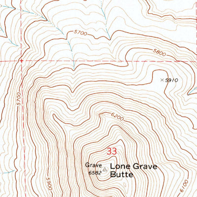 United States Geological Survey Lone Grave Butte, OR (1971, 24000-Scale) digital map
