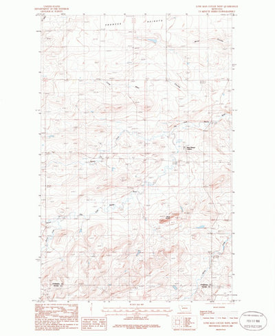 United States Geological Survey Lone Man Coulee West, MT (1985, 24000-Scale) digital map
