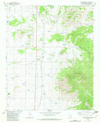 United States Geological Survey Lone Mountain, NM (1982, 24000-Scale) digital map