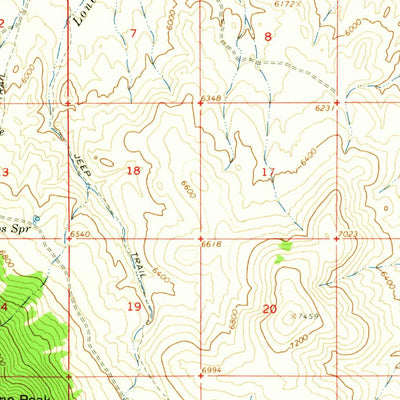 United States Geological Survey Lone Pine Peak, ID (1963, 62500-Scale) digital map