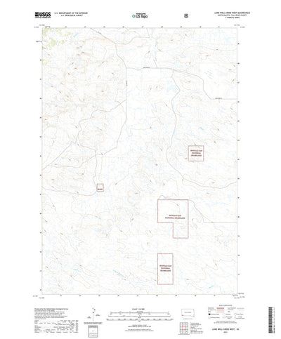 United States Geological Survey Lone Well Creek West, SD (2021, 24000-Scale) digital map