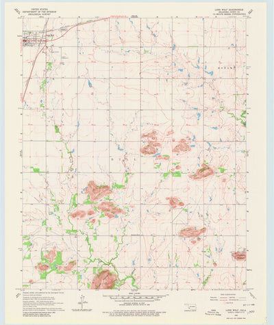 United States Geological Survey Lone Wolf, OK (1964, 24000-Scale) digital map