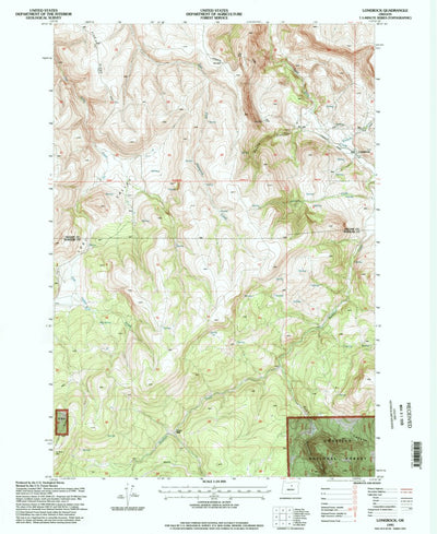 United States Geological Survey Lonerock, OR (1995, 24000-Scale) digital map