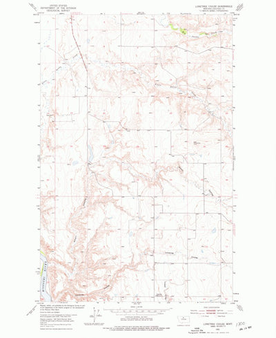 United States Geological Survey Lonetree Coulee, MT (1953, 24000-Scale) digital map