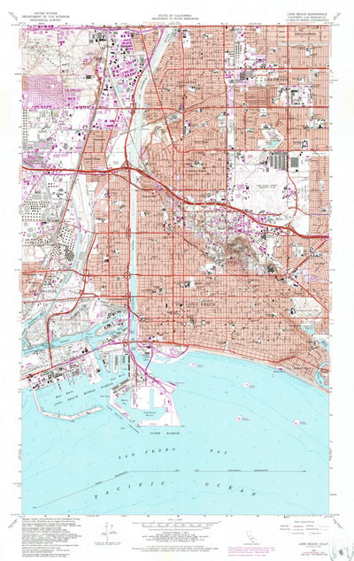 United States Geological Survey Long Beach, CA (1964, 24000-Scale) digital map