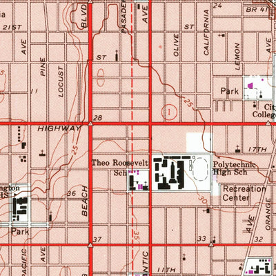United States Geological Survey Long Beach, CA (1964, 24000-Scale) digital map