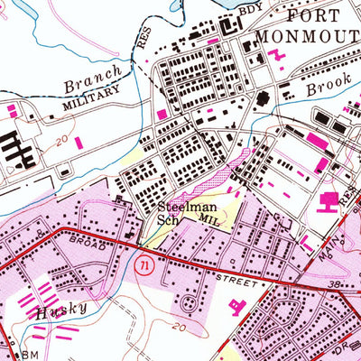 United States Geological Survey Long Branch, NJ (1954, 24000-Scale) digital map
