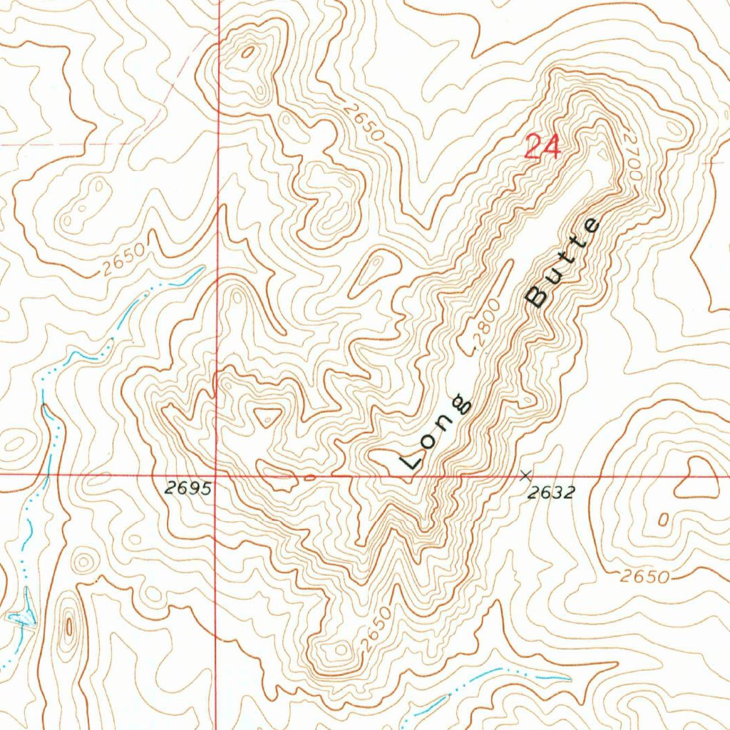 Long Butte, ND (1974, 24000-Scale) Map by United States Geological ...