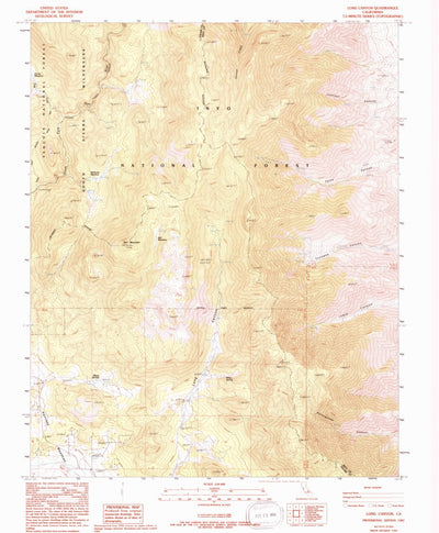 United States Geological Survey Long Canyon, CA (1987, 24000-Scale) digital map