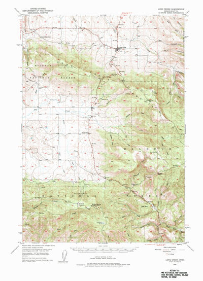 United States Geological Survey Long Creek, OR (1949, 62500-Scale) digital map