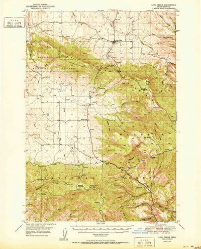 United States Geological Survey Long Creek, OR (1951, 62500-Scale) digital map