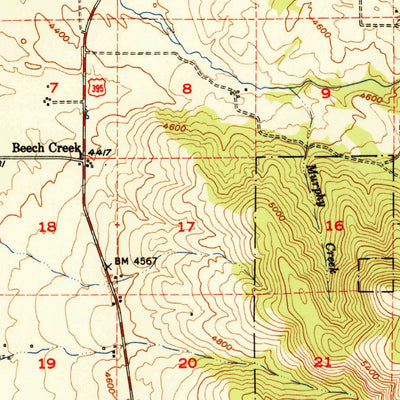 United States Geological Survey Long Creek, OR (1951, 62500-Scale) digital map