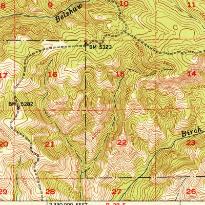 United States Geological Survey Long Creek, OR (1951, 62500-Scale) digital map