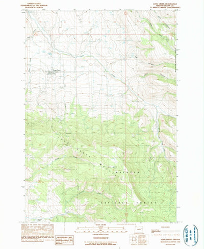 United States Geological Survey Long Creek, OR (1990, 24000-Scale) digital map