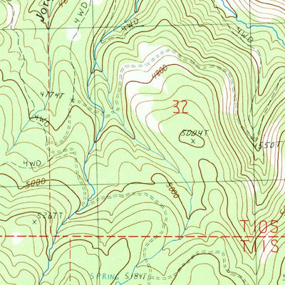 United States Geological Survey Long Creek, OR (1990, 24000-Scale) digital map