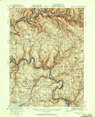 United States Geological Survey Long Eddy, NY-PA (1920, 62500-Scale) digital map