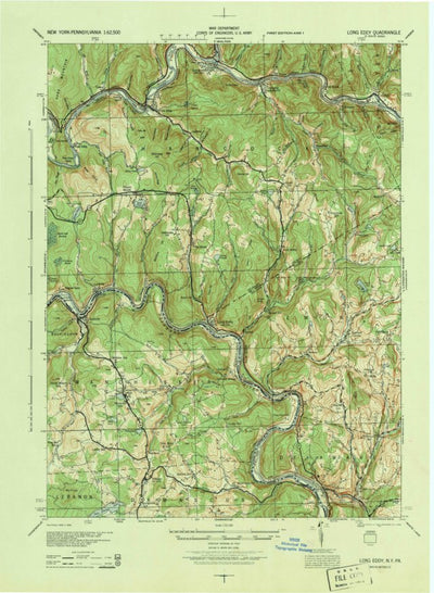 United States Geological Survey Long Eddy, NY-PA (1944, 62500-Scale) digital map