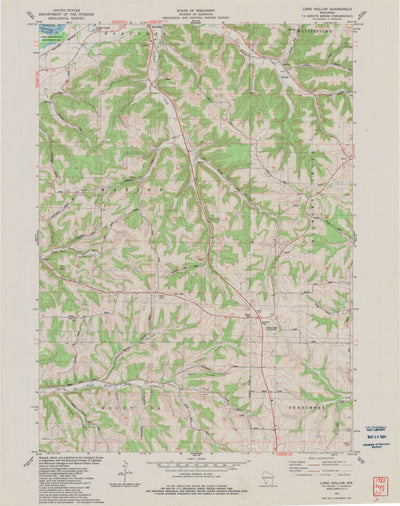 United States Geological Survey Long Hollow, WI (1983, 24000-Scale) digital map