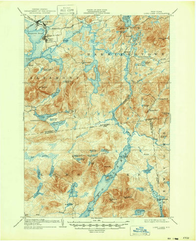 United States Geological Survey Long Lake, NY (1904, 62500-Scale) digital map