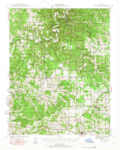 United States Geological Survey Long Lane, MO (1939, 62500-Scale) digital map