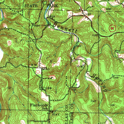 United States Geological Survey Long Lane, MO (1939, 62500-Scale) digital map