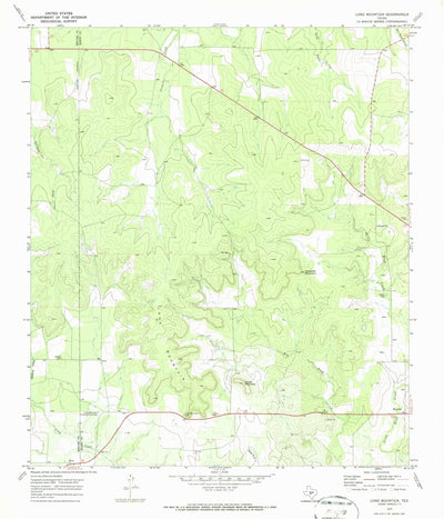 United States Geological Survey Long Mountain, TX (1970, 24000-Scale) digital map