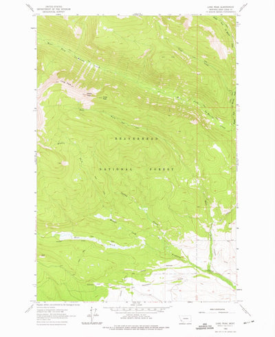 United States Geological Survey Long Peak, MT (1962, 24000-Scale) digital map