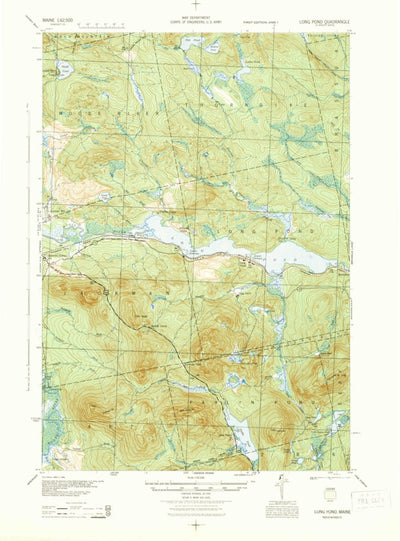 United States Geological Survey Long Pond, ME (1944, 62500-Scale) digital map