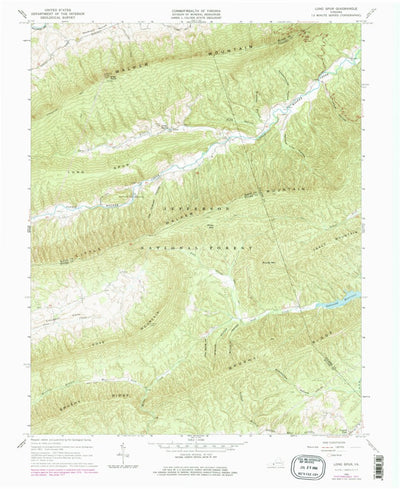 United States Geological Survey Long Spur, VA (1965, 24000-Scale) digital map