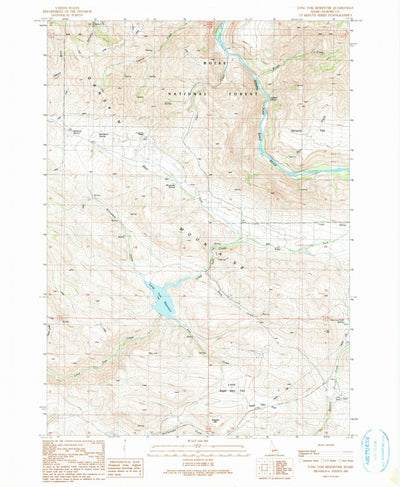 United States Geological Survey Long Tom Reservoir, ID (1990, 24000-Scale) digital map