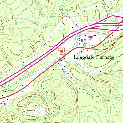 United States Geological Survey Longdale Furnace, VA (1969, 24000-Scale) digital map