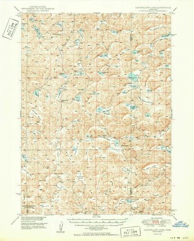 United States Geological Survey Longfellow Lake, NE (1950, 62500-Scale) digital map