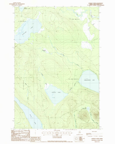 United States Geological Survey Longley Pond, ME (1988, 24000-Scale) digital map