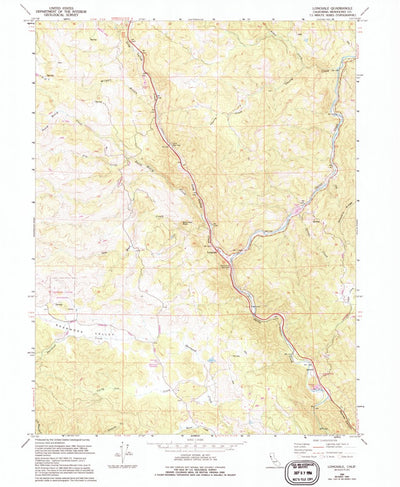 United States Geological Survey Longvale, CA (1966, 24000-Scale) digital map