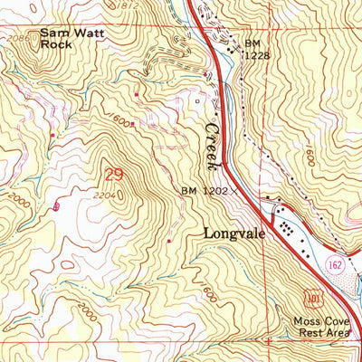 United States Geological Survey Longvale, CA (1966, 24000-Scale) digital map
