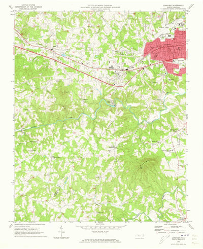 United States Geological Survey Longview, NC (1970, 24000-Scale) digital map