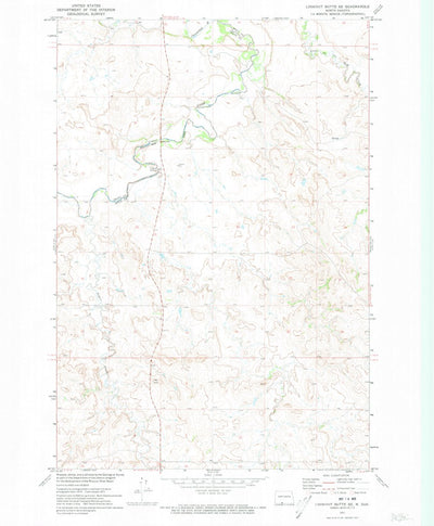 United States Geological Survey Lookout Butte SE, ND (1971, 24000-Scale) digital map
