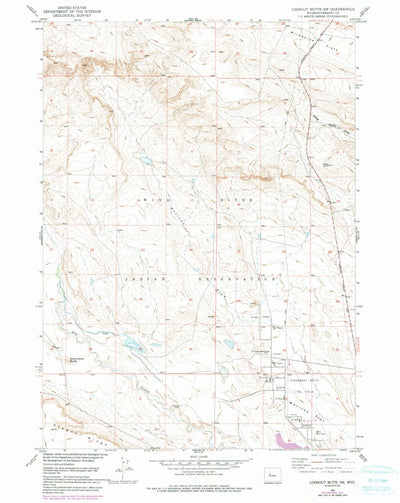 United States Geological Survey Lookout Butte SW, WY (1951, 24000-Scale) digital map