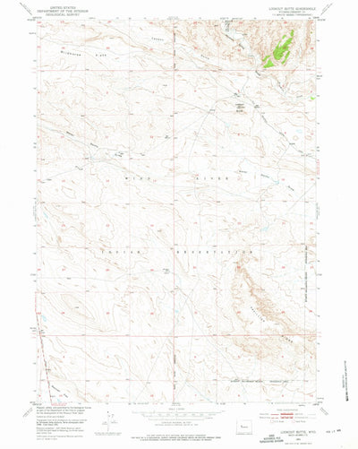 United States Geological Survey Lookout Butte, WY (1951, 24000-Scale) digital map