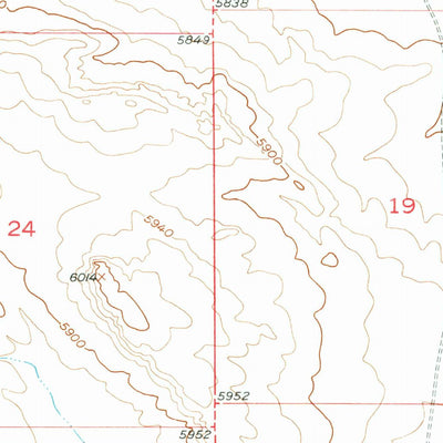 United States Geological Survey Lookout Butte, WY (1951, 24000-Scale) digital map