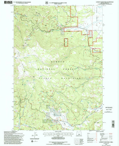 United States Geological Survey Lookout Mountain, OR (1992, 24000-Scale) digital map