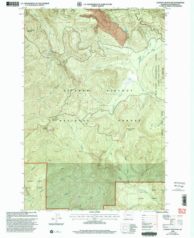 United States Geological Survey Lookout Mountain, WA (1998, 24000-Scale) digital map