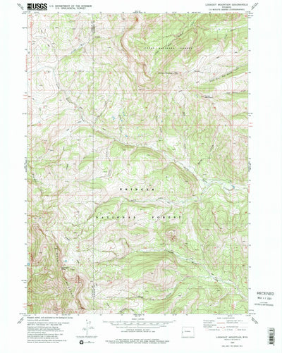 United States Geological Survey Lookout Mountain, WY (1980, 24000-Scale) digital map