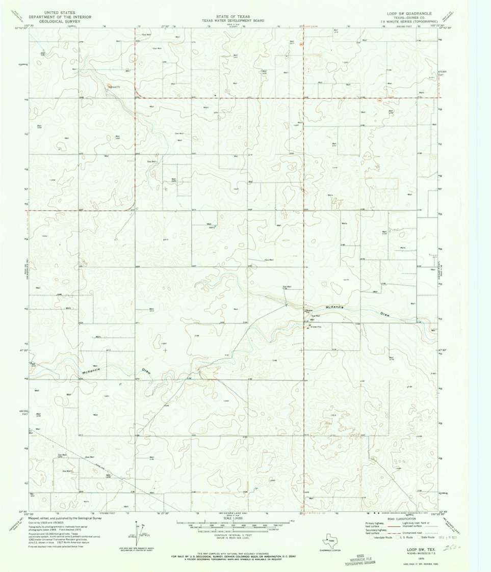 Loop SW, TX (1970, 24000-Scale) Map by United States Geological Survey ...