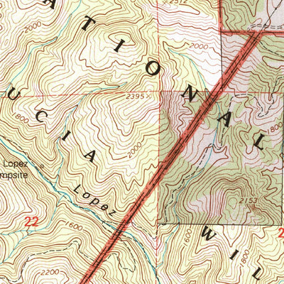 United States Geological Survey Lopez Mountain, CA (1995, 24000-Scale) digital map