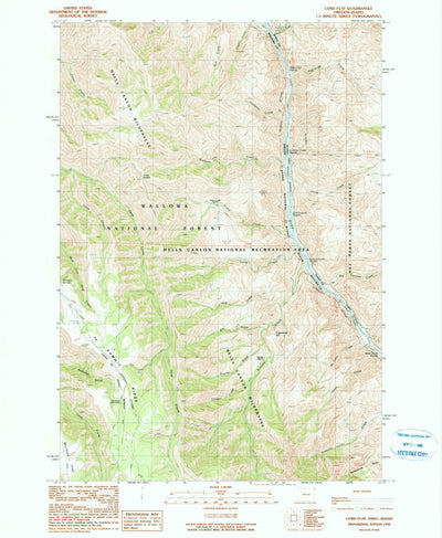 United States Geological Survey Lord Flat, OR-ID (1990, 24000-Scale) digital map