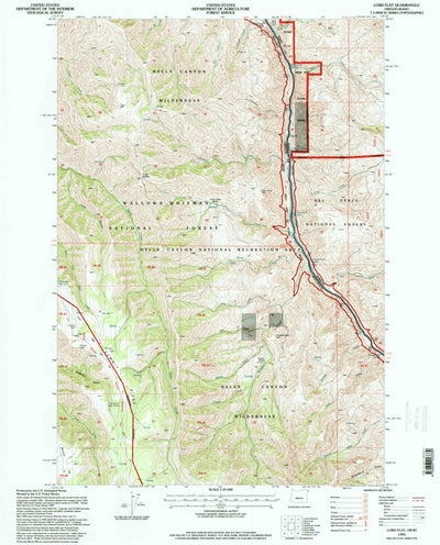 United States Geological Survey Lord Flat, OR-ID (1995, 24000-Scale) digital map