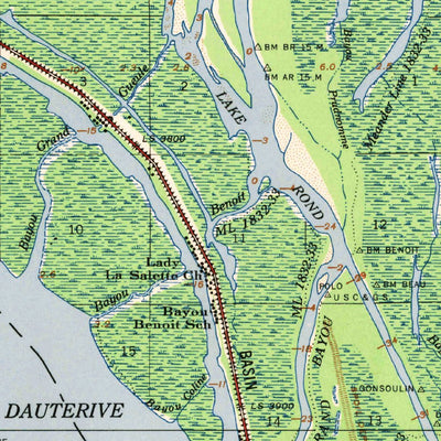 United States Geological Survey Loreauville, LA (1954, 62500-Scale) digital map